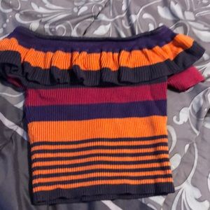 Off the shoulder stretchy top.